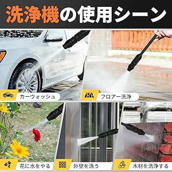 高圧洗浄機12MPa ミニ高圧洗車機 小型 低騒音 IPX5防水 コンパクト収納 Amazon | 高圧洗浄機超軽量2.8kg、高圧洗浄、新型12MPaミニ高圧
